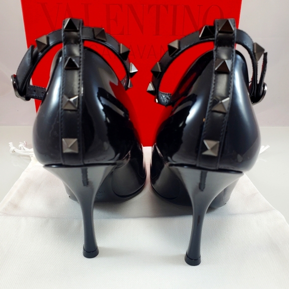 NEW$1250 VALENTINO Rockstud Patent Leather 100 Pumps With Matching Studs Sz 36.5 - Picture 9 of 16